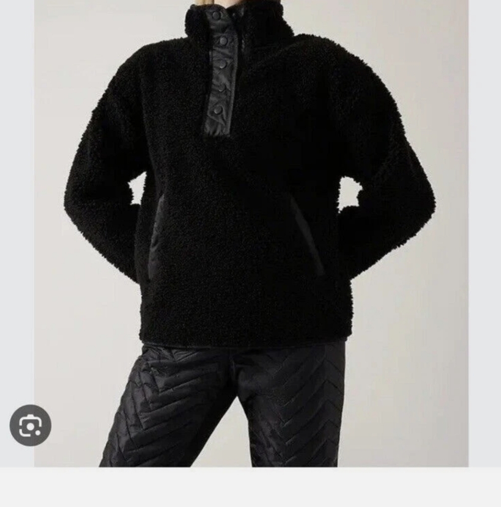 NWOT Athleta Black Cozy Sherpa Pullover Jacket